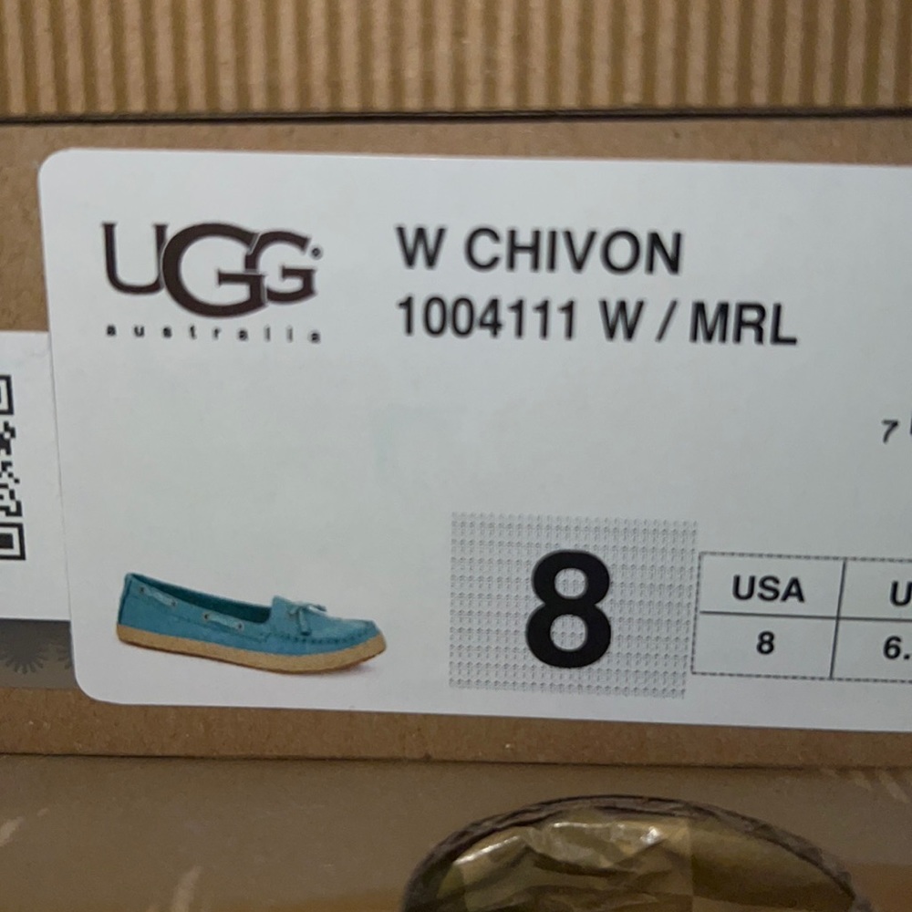 NIB AUTH UGG CHIVON FLAT Turquoise MRL - Picture 8 of 9